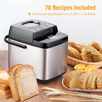 Machine à pain compacte 19-en-1 automatique avec fonction maintien au chaud, capacité 1,5 lb / 1 lb, pour une cuisson uniforme