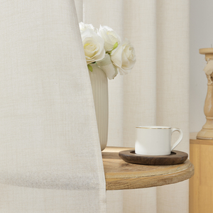 ستائر كريمية عاجية شفافة لمزرعة منزل ريفي بضوء تصفية ألواح ستائر نوافذ لغرفة المعيشة وغرفة النوم - Product Image 4