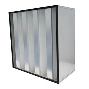 High Quality Industrial Cleanroom High Flow 5V Bank Compact Galvanized Frame H14 Merv 19 20 Hepa Filter