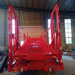 Semi-<span class=keywords><strong>remorque</strong></span> de transport de voitures à double pont 6/8/10 avec 2/3 essieux Suspension pneumatique Matériau en acier Transporteur de voitures Remorques de camions - Product Image 6