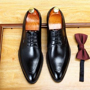 Luxury New Men's Genuine Leather Waterproof Shoes Handmade Custom Lace up Round <b>Toe</b> Formal Business Autumn High Quality - Product Image 3