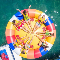 Jouets aquatiques pour 6 personnes, 10 pieds, UFO volant fou, gonflable, remorquable, UFO tournant, bateau disco pour le plaisir aquatique en plein air