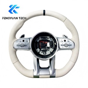 พวงมาลัยคาร์บอนไฟเบอร์ปรับแต่งเองได้สำหรับ Mercedes Benz A B C E S G W213 W205 C63รถ <span class=keywords><strong>CLA</strong></span> 180 AMG C300 GT GTR SUV ไม่มีถุงลมนิรภัย - Product Image 3