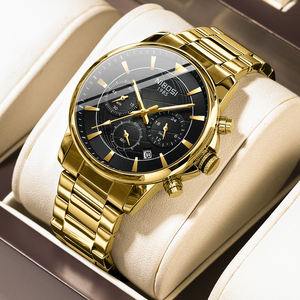 Nibosi นาฬิกาควอทซ์สำหรับผู้ชายสายสแตนเลสสตีลกันน้ำได้สำหรับ2630คลาสสิกขี้ขลาด - Product Image 2