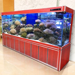 Akuarium Besar berkualitas tinggi kustom kaca Super putih lemari arwana akuarium tangki ikan grosir - Product Image 3