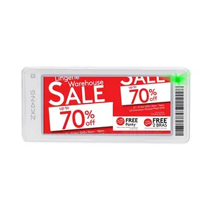 Zkong-etiqueta de plástico Esl con forma de tienda, tamaño de pantalla rectangular, 2,9, precio, Digital, estante electrónico