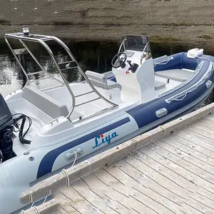 Liya rigid inflatable boats supplier provide 19ft luxury rigid dinghy with outboard engine