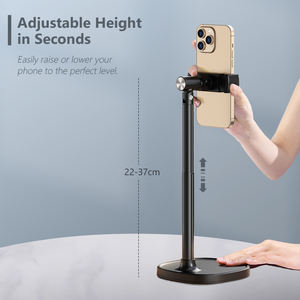 Soporte Universal para Teléfono, Soporte Giratorio de Aleación de Aluminio, Altura Ajustable, 360 Compatible con Todos los Teléfonos Inteligentes, iPhone y Android - Product Image 3