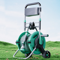 Enrollador de manguera giratorio automático para montaje en pared, para mangueras de jardín y de alta presión