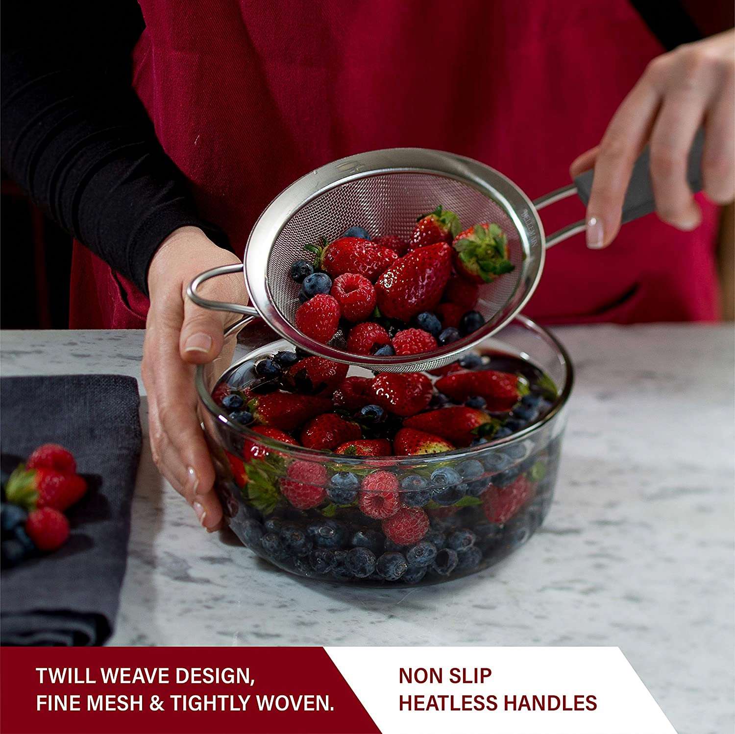 SUNWUKIN 304 - Filtri A Maglia Fine In Acciaio Inox, 14 Cm, Per Cucina