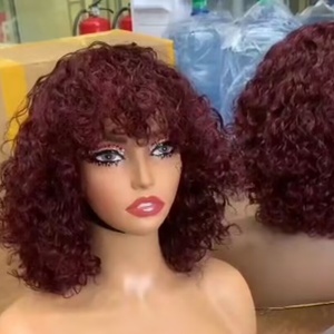 Perruque à franges en cheveux humains vierges à 100 %, 200 grammes, SDD, Water Wave, Super Double Drawn, style bob - Product Image 5