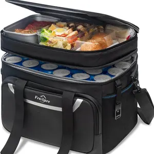 2024 Whole Sale Isolado Cooler Dual Compartimentos Dobrável À Prova D' Água Praia Piquenique Cooler Bag