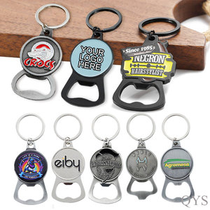 QYS Direct Factory Personalized logo Promotional <b>Gifts</b> Silver Black Metal Beer Opener Keyring Custom Keychain - Product Image 5