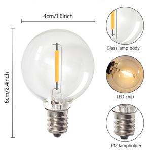 Guirnalda de Luces Solares G40 para Exteriores, 25/30/50 LED, Luces Colgantes para Patio, Bistro, Jardín, Valla, Guirnalda Solar con Fuente LED - Product Image 3