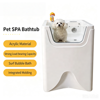 Baignoire pour animaux de compagnie USMILEPET, professionnelle, pour petits chiens et chats, avec panneau de commande, 4 lumières LED à bulles, ozone, température constante, spa pour animaux