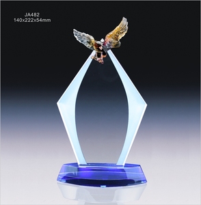 Premio de cristal con forma de placa personalizada de diseño único con base colorida de Liuli <span class=keywords><strong>Eagle</strong></span> para regalo de negocios/promoción - Product Image 4