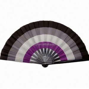 Éventail chinois pliable personnalisé en tissu imprimé sur une face, 33 cm, grand éventail de kung-fu - Product Image 3