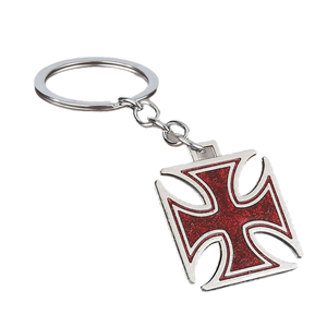 Llavero de moda pop personalizado con diseño retro de hip-hop y efecto de goteo de aceite, con colgante de flor cruzada vintage y elegante. - Product Image 1