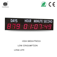 Orologio e Timer Digitale LED Hong con Display Animato Personalizzabile Telecomando a Infrarossi 4 Pollici Rosso per Uso Interno