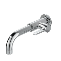 Robinet de cuisine classique en acier inoxydable à levier unique, chromé, mural, pour usage hôtelier, lavabo, robinet d'eau froide