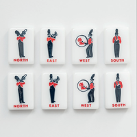 Amerikanische Mahjong-Steine Ole Miss University of Mississippi 160 Einlagige Acryl-Gravierte Reise-Westwind Weiße Mahjong-Set
