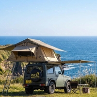 Tente de toit souple à ouverture rapide, imperméable, en tissu Oxford, pour camping en voiture 4 saisons, avec structure en aluminium
