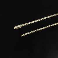 Bracelet tennis baguette en moissanite couleur D VVS1, certifié GRA, testeur de diamant inclus, en argent sterling 925 plaqué or 18 carats, unisexe