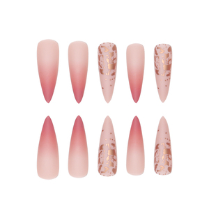 24 <span class=keywords><strong>faux</strong></span> <span class=keywords><strong>ongles</strong></span> en ABS acrylique de style gothique avec feuille d'or, longs et pointus, de qualité supérieure, pour un bricolage facile, nouveau modèle de style pour les doigts - Product Image 2