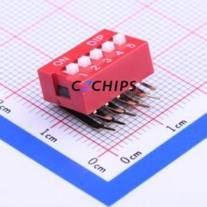 DA-05RP DIP Switch Through hole Component (THT) Switch Flat Toggle, Raised Type Single Pole Single Throw 5 2.54mm - Product Image 1