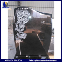 Pas cher Moderne Design Italien Tombe de Granit Pierre Tombale Monument Pierre Tombale avec Gravure Fleur