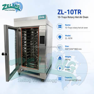 <span class=keywords><strong>Four</strong></span> à convection rotatif industriel à 5/10 plateaux, panneau de commande micro-ordinateur, machine à cuire en acier inoxydable pour boulangerie - Product Image 1
