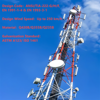 Torre Tubular Aerodinámica 5G |   Mástil de Acero de 3 Patas Galvanizado en Caliente Q355 para Antenas de Alta Carga y Enlaces de Microondas