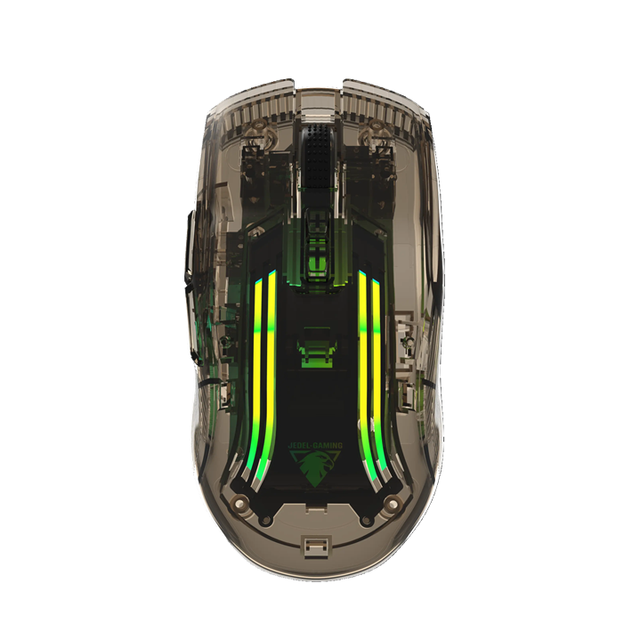 Ergonomic 7D Wireless USB Rechargeable Gaming Mouse 4800 DPI LED Transparent Crystal Shell Silent Right Thumb Click