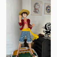 Figuras personnalisées de une pièce en résine Luffy Statue Flame Ace Zoro grandeur nature figurine en fibre de verre modèle jouet Statue cadeau Animation