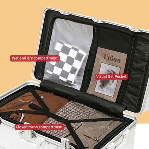 Prosperidade <span class=keywords><strong>funky</strong></span> copo titular bagagem tsa combinação bloqueio viagem alumínio trole alumínio bagagem mala com inserção - Product Image 2