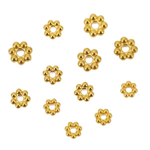 Perles d'espacement de fleur de <span class=keywords><strong>flocon</strong></span> de neige de marguerite en acier inoxydable, breloques plaquées or, connecteur de perles en vrac pour la fabrication de bijoux à bricoler soi-même, bracelet - Product Image 3