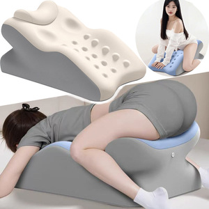 Multi Functional Couple Bed <b>Pillow</b> For Sleep And Reading With Lumbar Support Solid Color Design - Product Image 4