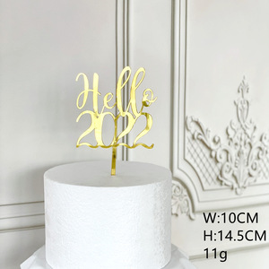 Nuevo diseño acrílico pastel decoración Plugin Happy Holidays Año Nuevo número pastel Topper - Product Image 3