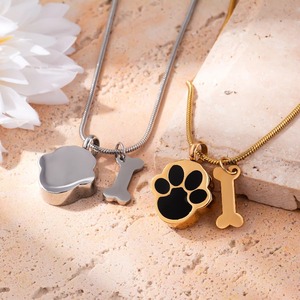 Collar con urna para cenizas de mascota con hueso de perro, de acero inoxidable, joyería de cremación, collar conmemorativo para cenizas de mascota - Product Image 5