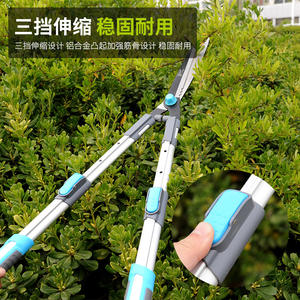 Sécateur télescopique double lame en acier haute teneur en carbone, 45-60 cm, dentelé, pour jardinage manuel, gris, fabriqué en Chine - Product Image 4