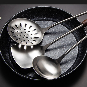 Sang Trọng Retro Đồ Dùng Nhà Bếp Với Gỗ Xử Lý Thân Thiện Với Môi Thép Không Gỉ Công Cụ Nấu Ăn Thiết Kế Hiện Đại - Product Image 4