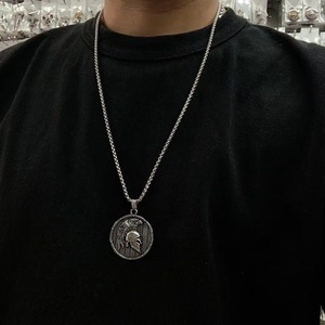 Yunnique – collier avec pendentif guerrier Spartan en acier inoxydable, design de bouclier rond unisexe, style rétro Punk, 216090 - Product Image 4
