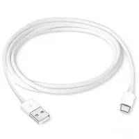 1 Pack Câble USB-A vers USB-C (USB2.0) blanc de 2 m pour la charge rapide et la synchronisation des données pour téléphone, tablette et appareils intelligents