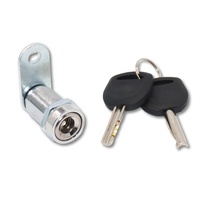 CANISS Serrure à came sécurisée en alliage de zinc et aluminium pour armoire, cylindre PC, chromée, pour porte en verre, rangement sécurisé 17/25/28mm