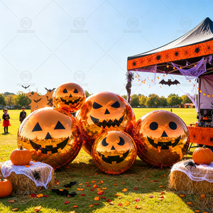 <span class=keywords><strong>Esfera</strong></span> de Espejo Gigante Comercial con Diseño de Calabaza Fantasma |   <span class=keywords><strong>Esfera</strong></span> Inflable Grande y Brillante para Fiestas de Halloween en el Patio Trasero, Fiestas en la Piscina y Eventos Festivos - Product Image 5