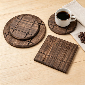 Posavasos de Madera de Paulownia MUYAN al por Mayor, Pirograbado, Resistente al Calor, para Decoración de Cafeterías - Product Image 2