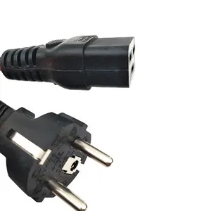 black SCHUKO Plug to IEC320 C19 16A 250V with 3*1.5mm2 power cable