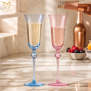 Juego de Copas de Champán de 200 ml, Color Rosa/Azul, Estilo Murano Antiguo, Copas de Vino Espumoso <span class=keywords><strong>con</strong></span> Forma de Tulipán para Bodas y Fiestas - Product Image 5