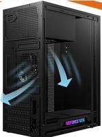 Boîtier d'ordinateur mini-tour H2 en gros d'usine, Micro-ATX, ITX, GPU, 3,5 HDD, 2 ventilateurs, boîtier de jeu DIY, boîtier en verre trempé