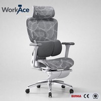 Chaise de bureau ergonomique avec option repose-pieds CE EN 1335 pivotante, inclinable, réglable en hauteur, vente en gros, approvisionnement en vrac direct usine